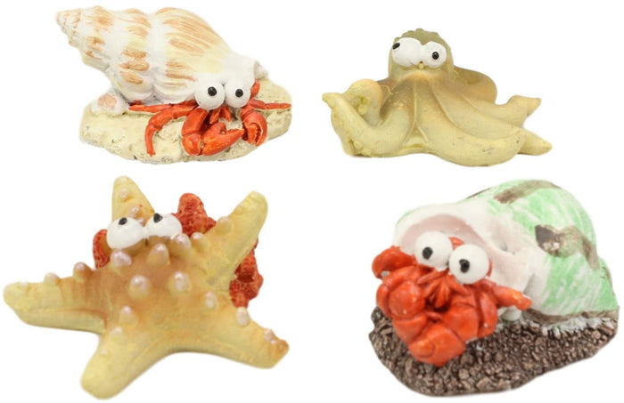 Ebros Gift Ebros Starfish Octopus And Hermit Crabs Small Miniature Figurines Set Of 4