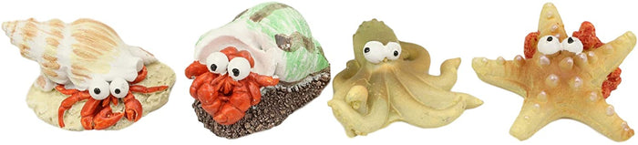 Ebros Gift Ebros Starfish Octopus And Hermit Crabs Small Miniature Figurines Set Of 4