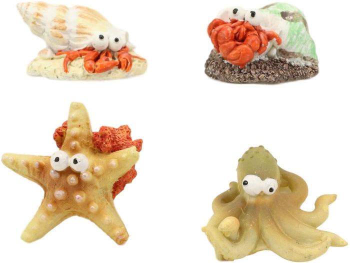 Ebros Gift Ebros Starfish Octopus And Hermit Crabs Small Miniature Figurines Set Of 4