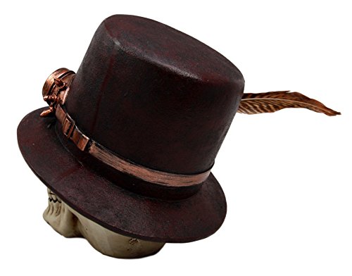 Ebros Gift Ebros Steampunk Aristocrat With Royal Feather And Aviator Goggles Skull Figurine