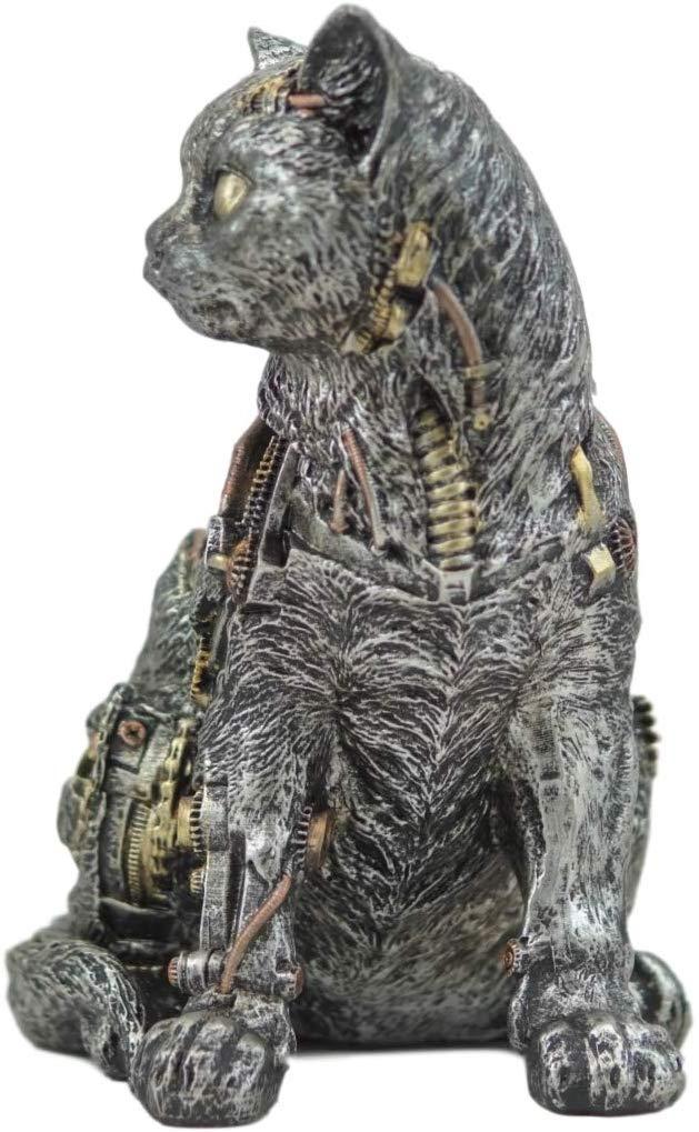 Ebros Gift Ebros Steampunk Cyborg Cat With Clockwork Gears Nuts And Bolts Statue 8" Tall