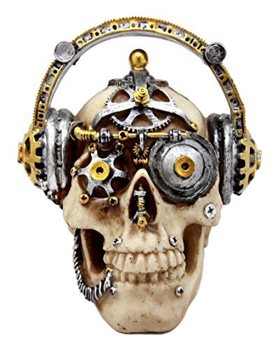 Ebros Gift Ebros Steampunk Cyborg R&B Funk Music Fanatic With Headphone 5.75"L Figurine