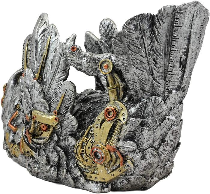 Ebros Gift Ebros Steampunk Cyborg Robotic Bald Eagle Wine Bottle Holder 9" Long Home Decor