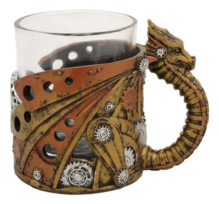 Ebros Gift Ebros Steampunk Cyborg Robotic Dragon Drinking Mug Or Shot Glass 7oz Home Decor