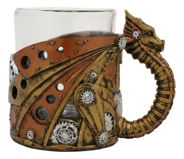 Ebros Gift Ebros Steampunk Cyborg Robotic Dragon Drinking Mug Or Shot Glass 7oz Home Decor