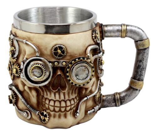Ebros Gift Ebros Steampunk Detective Skull Coffee Mug Beer Stein Tankard Drink Cup 14oz