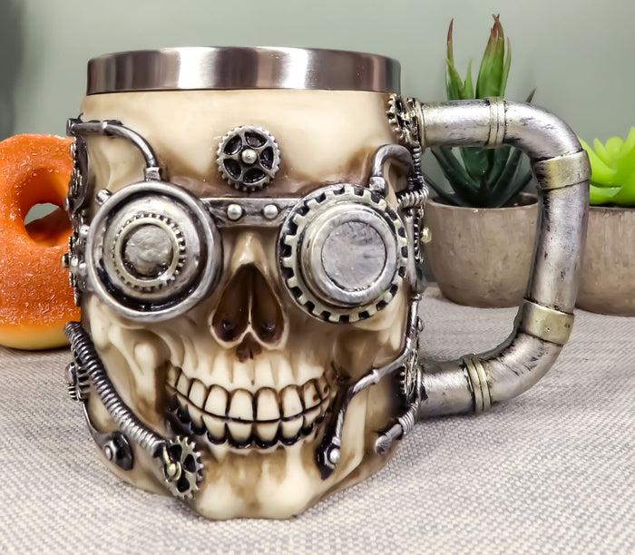 ebros gift Ebros Steampunk Detective Skull Coffee Mug Beer Stein Tankard Drink Cup 14oz