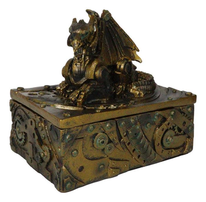 Ebros Gift Ebros Steampunk Dragon Jewelry Box Vintage Cyborg Dragon Decorative Box