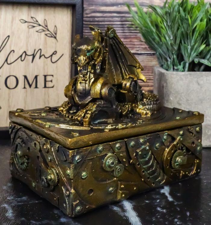 ebros gift Ebros Steampunk Dragon Jewelry Box Vintage Cyborg Dragon Decorative Box