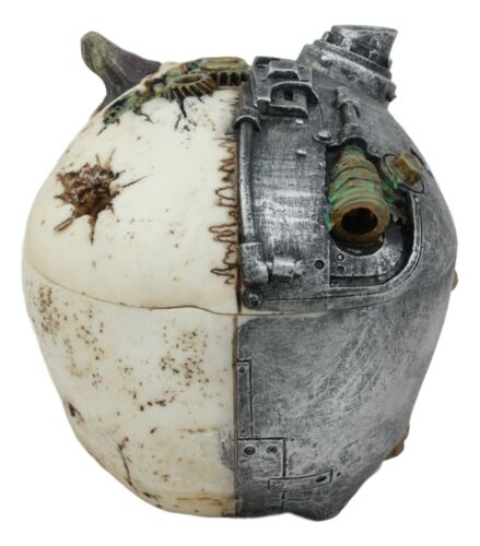 Ebros Gift Ebros Steampunk Horned Demon Cyborg Skull Jewelry Box Statue Robotic Bone Devil