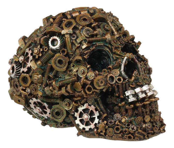 Ebros Gift Ebros Steampunk Junkyard Gearwork Mechanic Gears Nuts Bolts And Screws Skull Statue