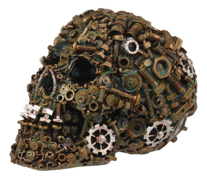Ebros Gift Ebros Steampunk Junkyard Gearwork Mechanic Gears Nuts Bolts And Screws Skull Statue