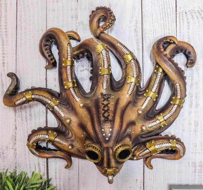 ebros gift Ebros Steampunk Kraken Octopus Soldier Mask Decorative Wall Plaque 11.25" Tall