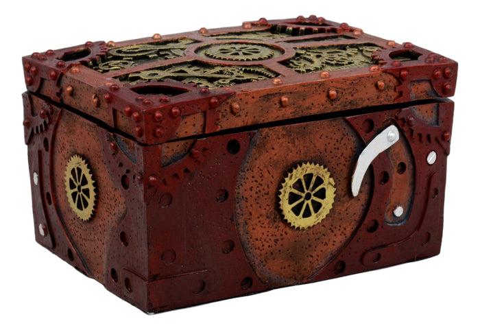 Ebros Gift Ebros Steampunk Mechanical Gears Clockwork Jewelry Box Figurine 5"L Science Fiction