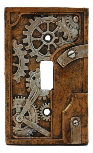 Ebros Gift Ebros Steampunk Nautilus Clockwork Gearwork Design Wall Light Switch Plate Set