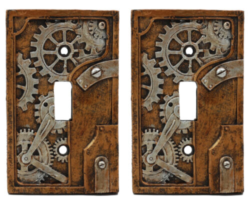 ebros gift Ebros Steampunk Nautilus Clockwork Gearwork Design Wall Light Switch Plate Set
