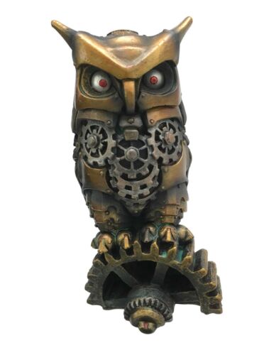 Ebros Gift Ebros Steampunk Nocturnal Messenger Spy Owl Figurine 6.75"H Paperweight Decor