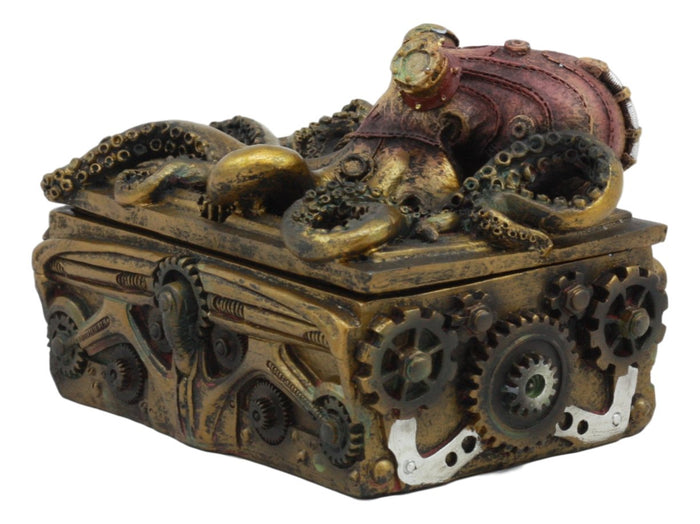 Ebros Gift Ebros Steampunk Octopus Kraken Soldier On Pirate Treasure Chest Jewelry Box Figurine