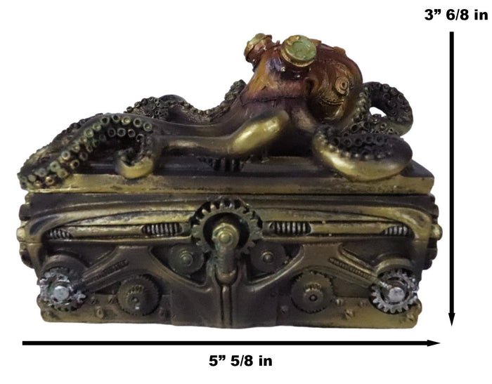 Ebros Gift Ebros Steampunk Octopus Kraken Soldier On Pirate Treasure Chest Jewelry Box Figurine