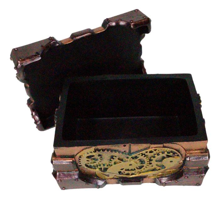 Ebros Gift Ebros Steampunk Romantic Gearwork Heart Decorative Box Figurine 5.25"L