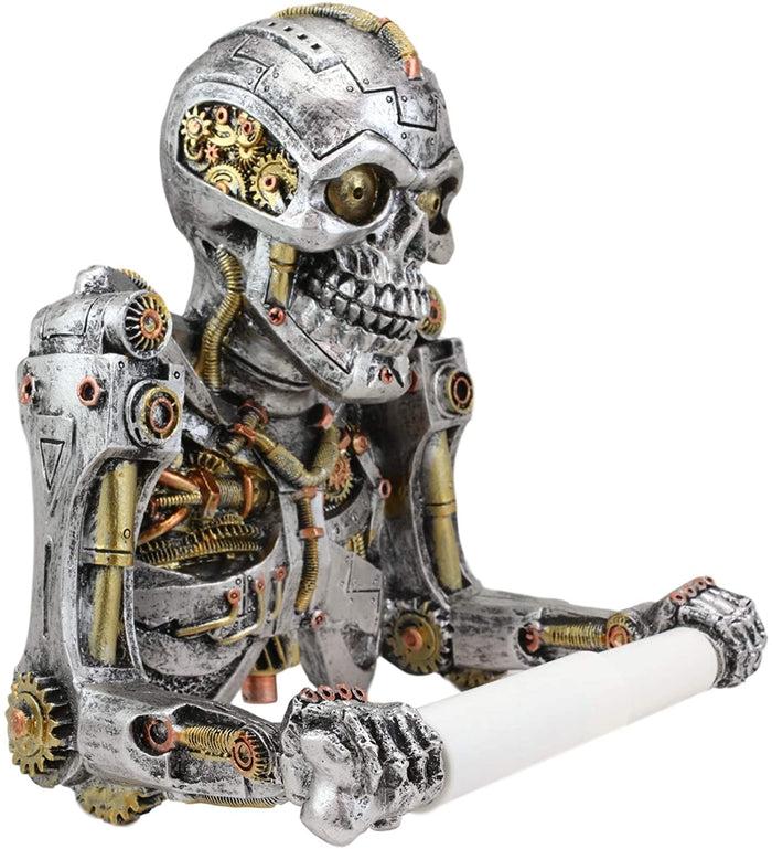 Ebros Gift Ebros Steampunk Rustic Gearwork Cyborg Robotic Skeleton Toilet Paper Holder