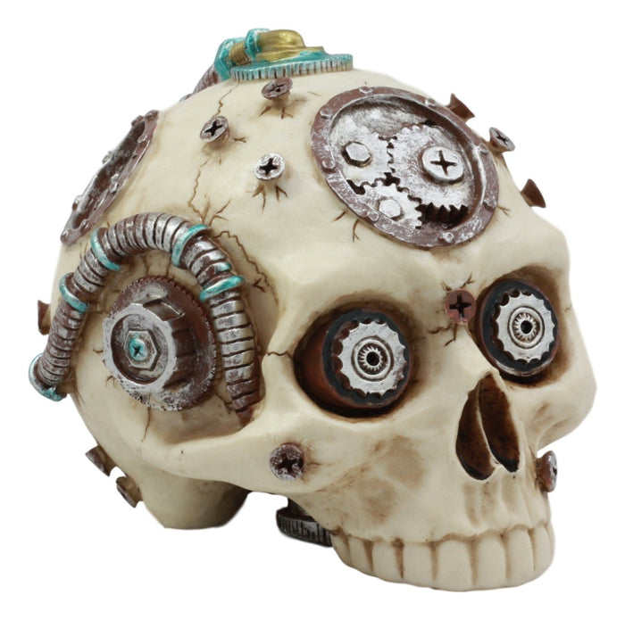 Ebros Gift Ebros Steampunk Terminator Skull Figurine Cybernetic Clockwork And Robotic Gearwork Technology Prototype Skull Statue