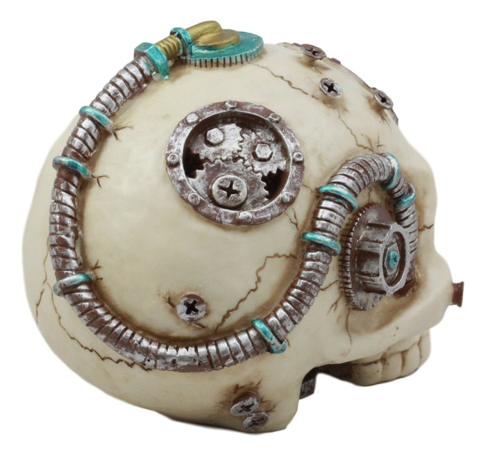 Ebros Gift Ebros Steampunk Terminator Skull Figurine Cybernetic Clockwork And Robotic Gearwork Technology Prototype Skull Statue