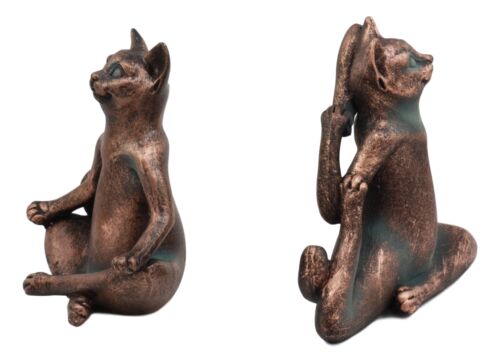 Ebros Gift Ebros Stretching Yoga Cats Statue Set Of 2 Zen Cats In Lotus Meditation And King Pigeon Poses