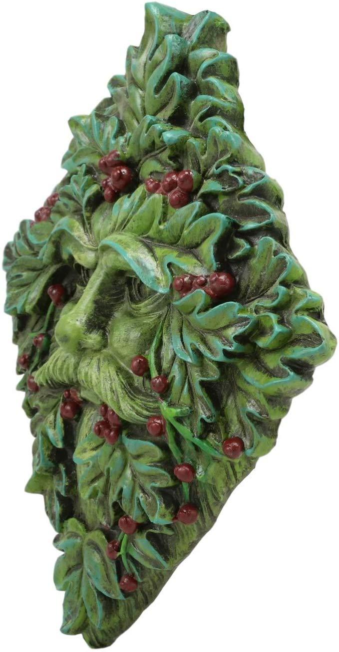 Ebros Gift Ebros Summer Berry Celtic Greenman Hanging Wall Sculpture Decor Plaque 9" High