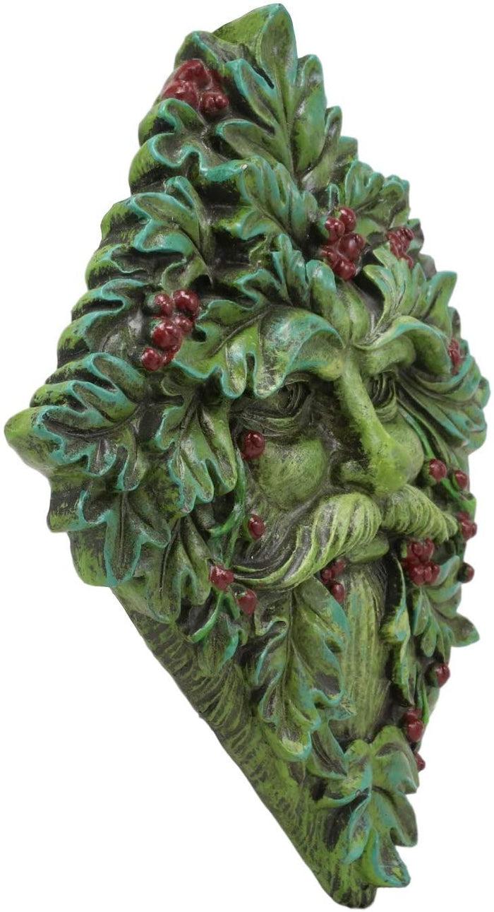 Ebros Gift Ebros Summer Berry Celtic Greenman Hanging Wall Sculpture Decor Plaque 9" High