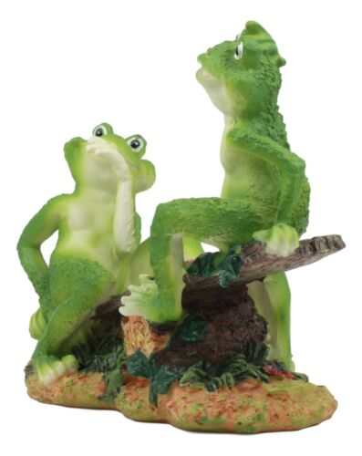 Ebros Gift Ebros Summer Fun Cottage Garden Whimsical Frogs Sitting On Seesaw With Ladybug Statue 7.75" Long Collectible For Frog Toad Lovers As Home Decorative