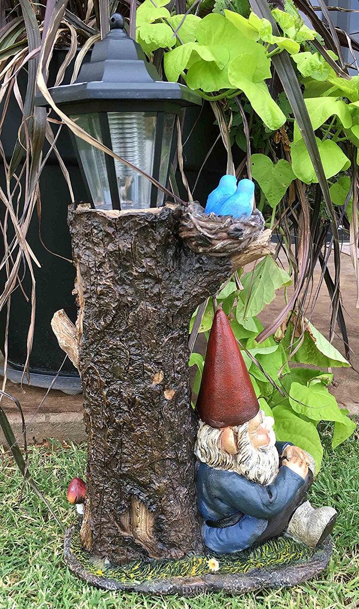 Ebros Gift Ebros Summer Slumber Garden Gnome With Buddy Turtle Solar Path LED Light Garden Statue