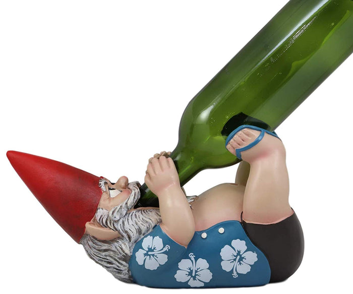 ebros gift Ebros Summer Vacation Travelling Gnome With Sandal Flip Flops Wine Bottle Holder Decor