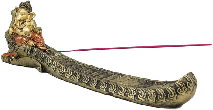 Ebros Gift Ebros Supreme Hindu God Ganesha Riding A Peacock Incense Stick Burner Holder