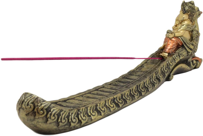 Ebros Gift Ebros Supreme Hindu God Ganesha Riding A Peacock Incense Stick Burner Holder