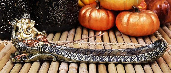 ebros gift Ebros Supreme Hindu God Ganesha Riding A Peacock Incense Stick Burner Holder