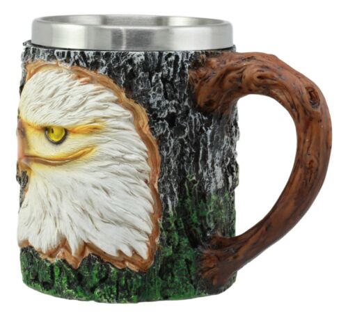 Ebros Gift Ebros Surveyor Wildlife Majestic Bald Eagle Coffee Mug W/ Rustic Tree Bark Body