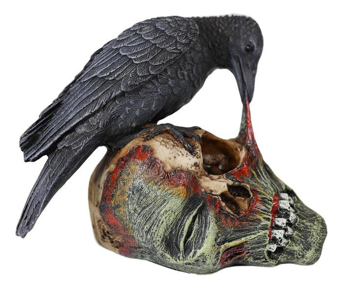Ebros Gift Ebros T Virus Infected Raven Crow Feeding On Zombie Flesh Decorative Figurine 4.25"H