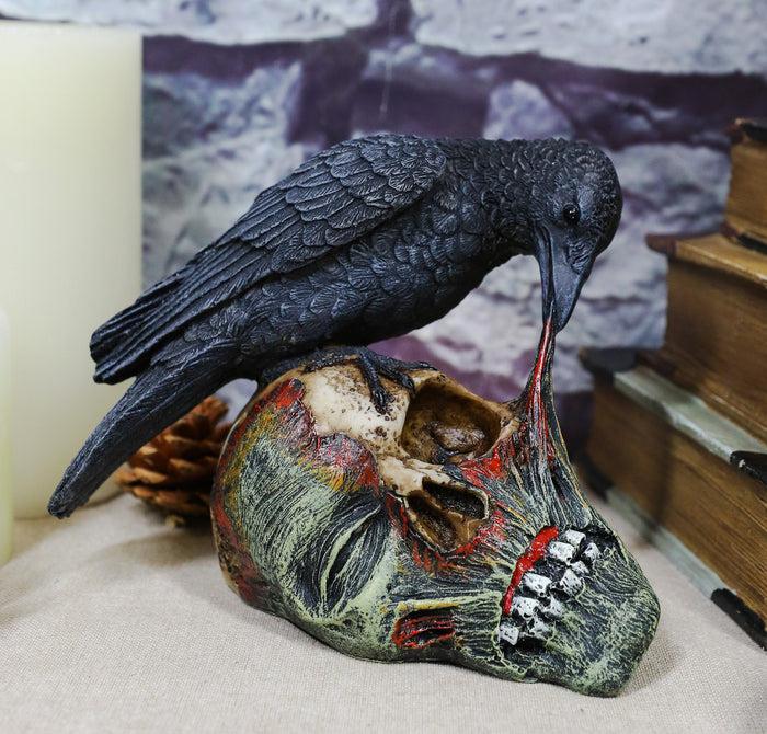 ebros gift Ebros T Virus Infected Raven Crow Feeding on Zombie Flesh Decorative Figurine 4.25"H
