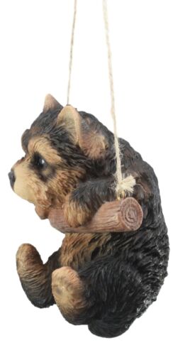 Ebros Gift Ebros Teacup Yorkie Puppy Macrame Branch Hanger 5.5"Tall With Jute Strings