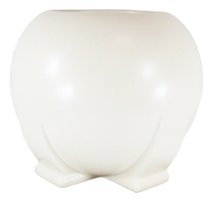 Ebros Gift Ebros Teco Art Pottery By Frank Lloyd Wright Contemporary Satin White Orb Vase Decor