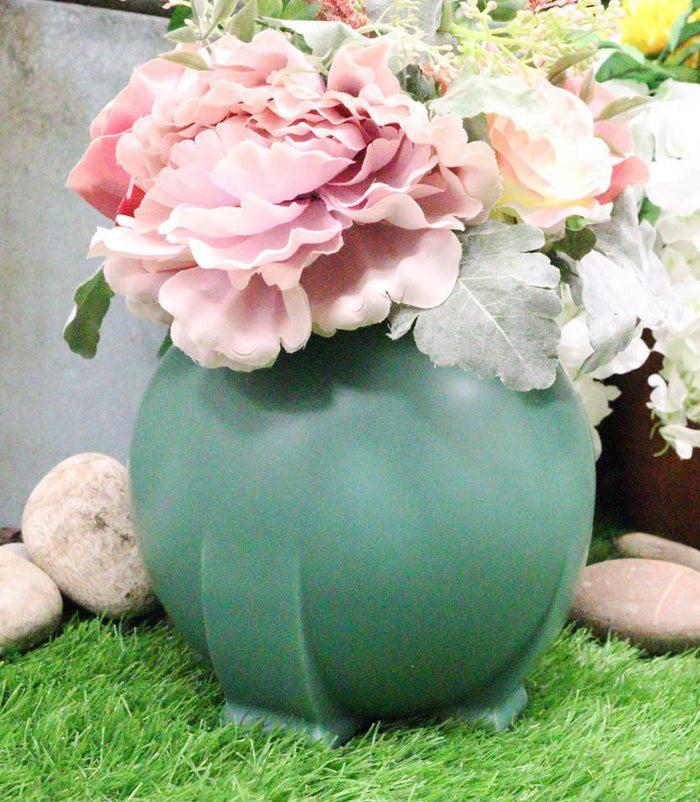 ebros gift Ebros Teco Art Pottery by Frank Lloyd Wright Contemporary Satin Green Orb Vase Decor