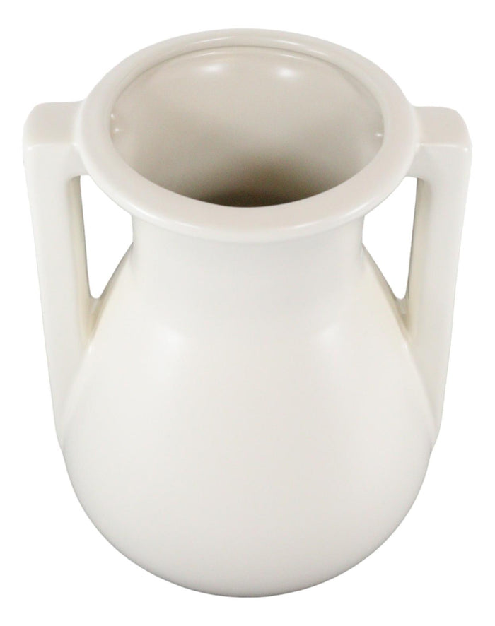 Ebros Gift Ebros Teco Art Pottery Frank Lloyd Wright Contemporary Satin White Roman Vase Decor