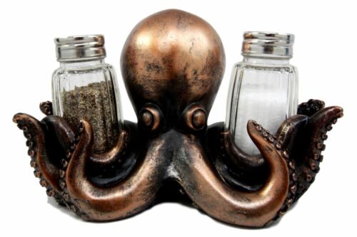ebros gift Ebros The Call Of Cthulhu Octopus Salt & Pepper Shaker Set Figurine 7"Long