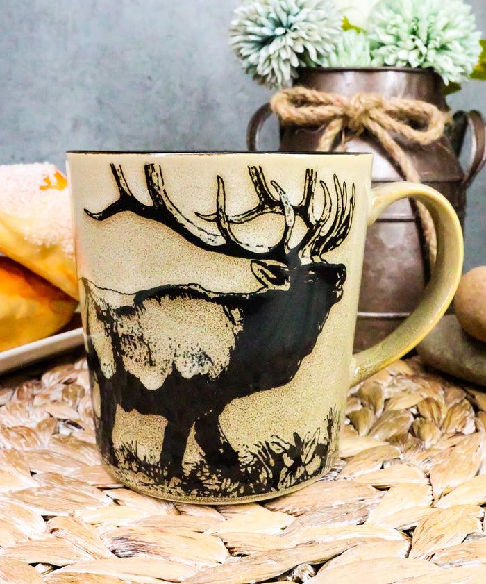 ebros gift Ebros The Emperor Giant Stag Elk Deer Rustic Drinking Beverage Ceramic Coffee Mug 16oz