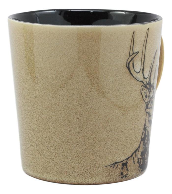 Ebros Gift Ebros The Emperor Mule Deer Mug Glazed Stoneware Ceramic Coffee Cup Wildlife Design