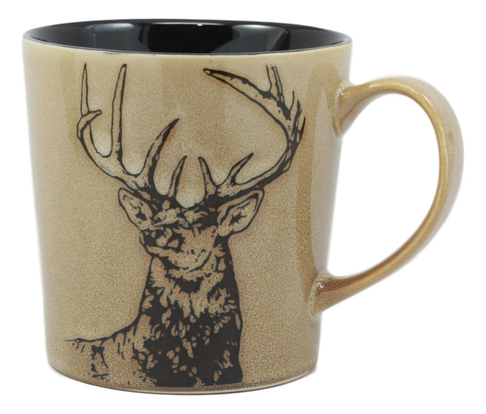 ebros gift Ebros The Emperor Mule Deer Mug Glazed Stoneware Ceramic Coffee Cup Wildlife Design