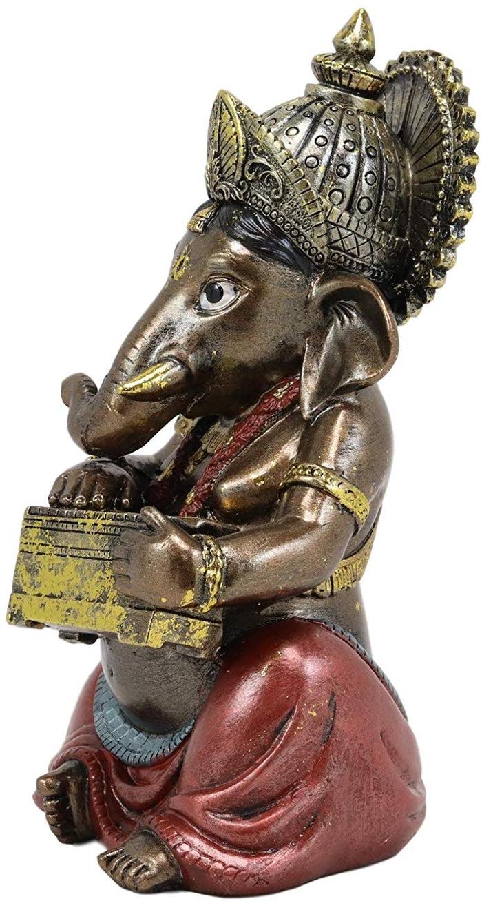 Ebros Gift Ebros The Hindu Elephant Deity Ganesha Music Band - Sitting Ganesh Playing Harmonium