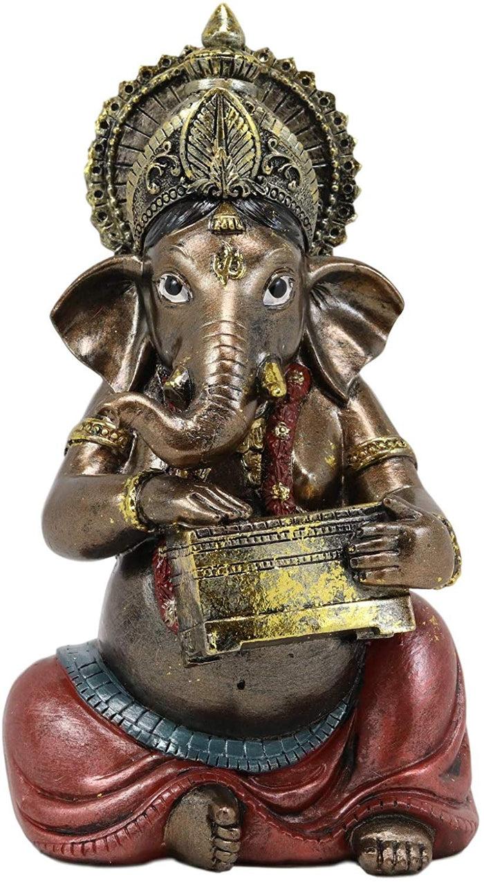 Ebros Gift Ebros The Hindu Elephant Deity Ganesha Music Band - Sitting Ganesh Playing Harmonium