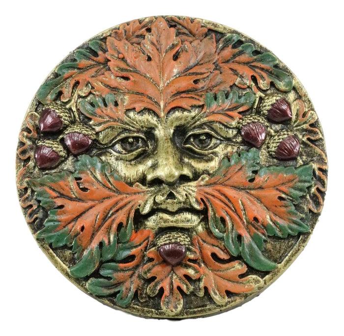 Ebros Gift Ebros The Horned God Autumn Fall Season Round Greenman Wall Decor Plaque 5.25" Diameter Wiccan Face Of Pan Deity Decorative Sculpture …
